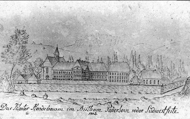 Desenho do mosteiro de Hardehausen visto do sudoeste, 1803
